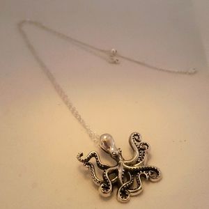 Cool octopus sterling pendant on sterling chain